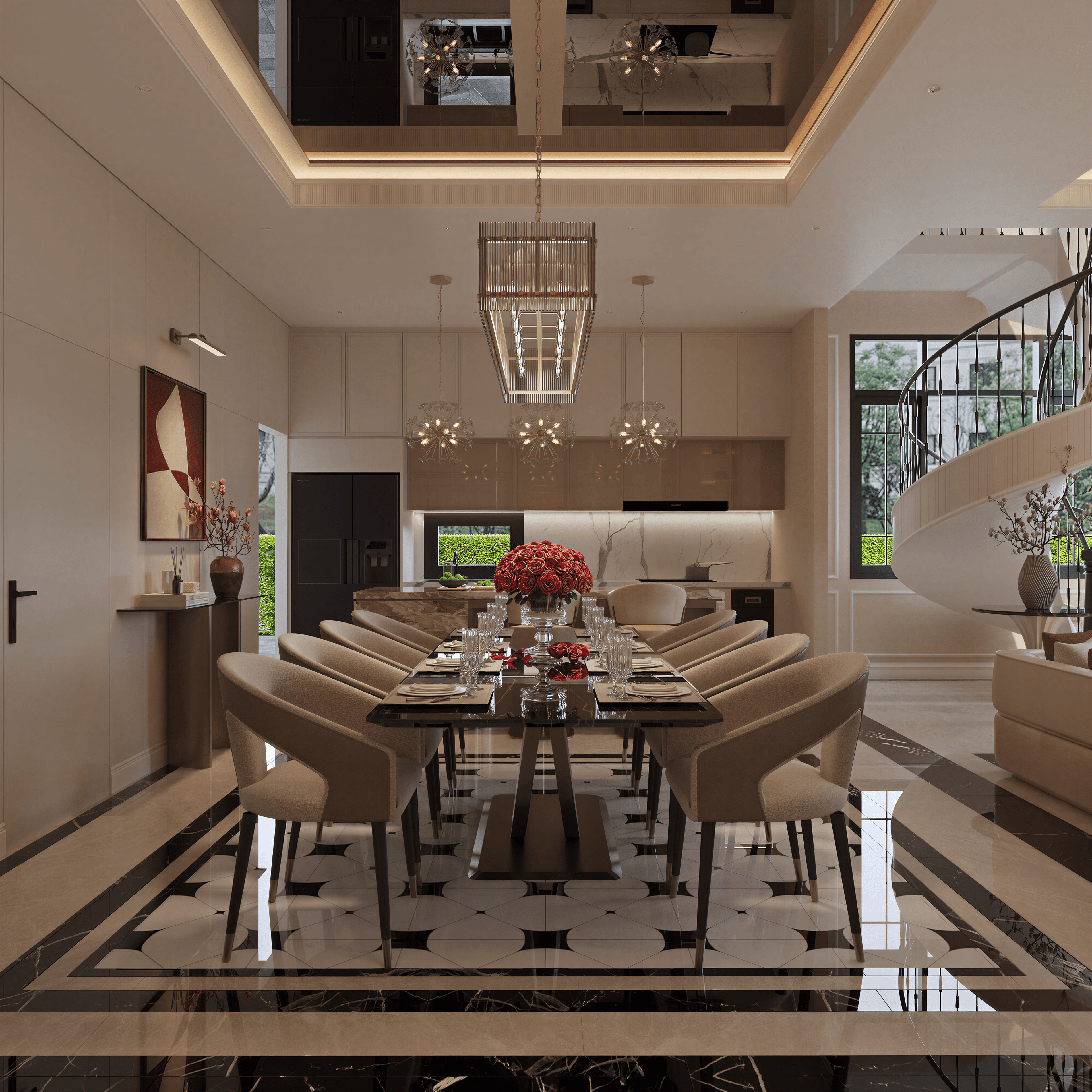 Không gian bếp và phòng ăn