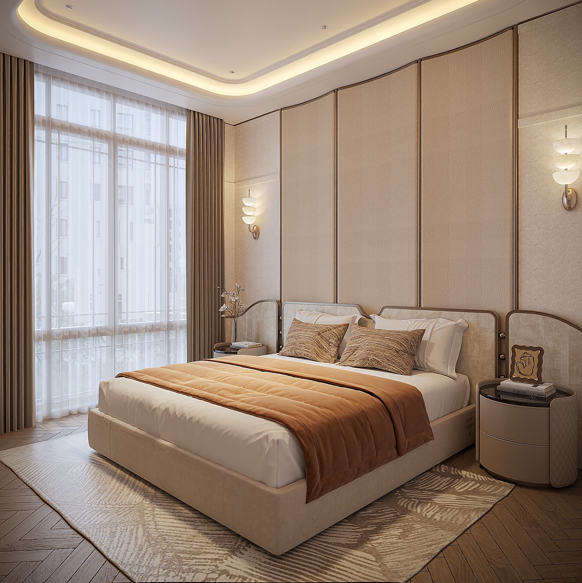 Gam màu Beige phòng ngủ